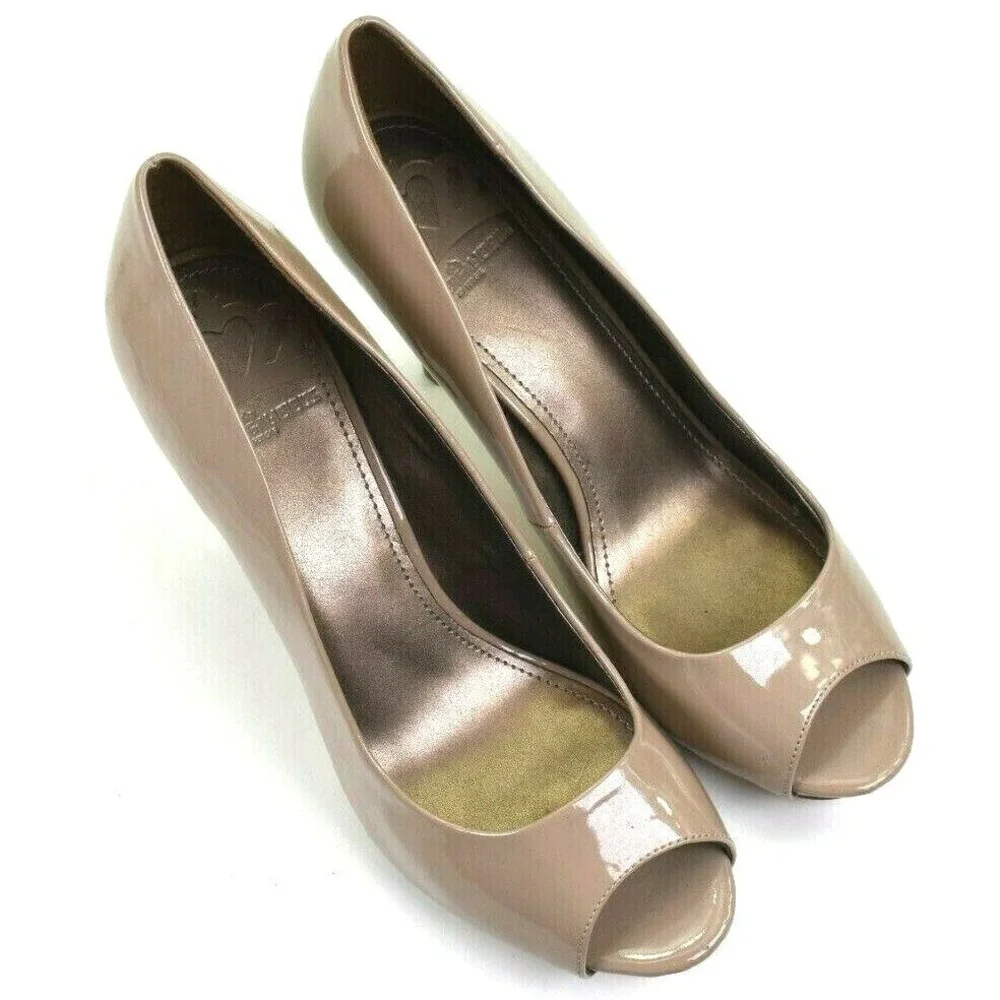 Fergalicious Grace‎ Women's Nude Stiletto Heels Pumps Peep Toe Size 8.5 M